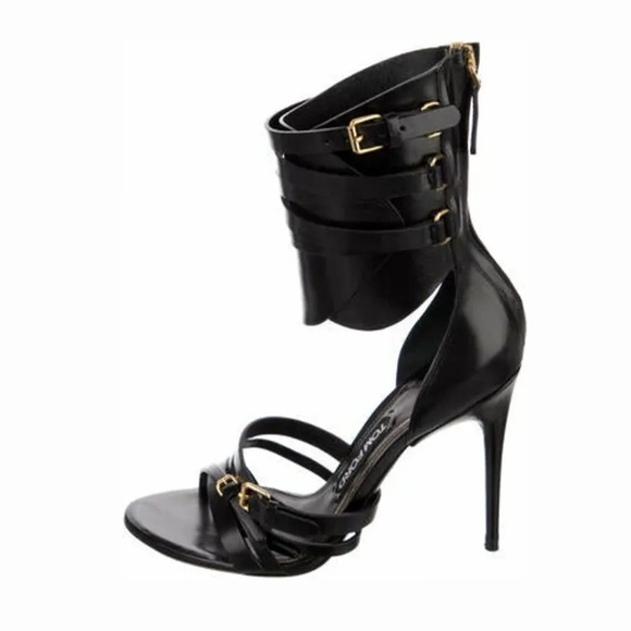ISO IN SEARCH OF TOM FORD SS13 TRIPLE BUCKLE ANKLE SANDAL HEELS - Picture 2 of 2